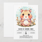 Schattigee kleurrijke hamster verjaardag kaart (Voorkant / Achterkant)