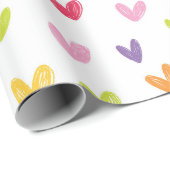 Schattigee kleurrijke hand getekend Valentijnse ha Cadeaupapier (Rol Hoek)