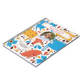 Schattigee Kleurrijke Handtekenende Dieren Custom Notitieboek (Linkerzijde)