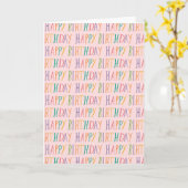 Schattigee Kleurrijke Happy Birthday Handlettered Kaart (Gele Bloem)