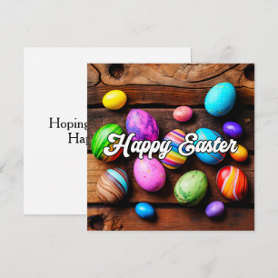 Schattigee kleurrijke Happy Easter Eggs Kaart