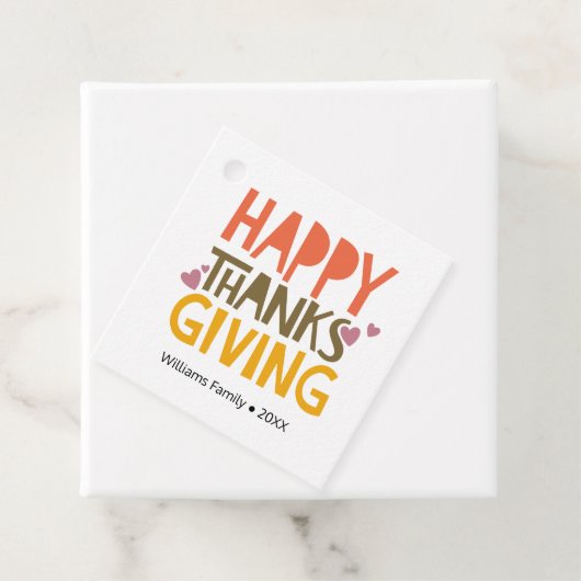 Schattigee Kleurrijke Happy Thanksgiving Gepersona Bedankjes Labels (In situ)