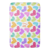 Schattigee Kleurrijke Hart Pastel Valentijn Liefde Badmat (Voorkant Verticaal)