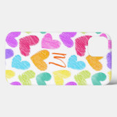 Schattigee Kleurrijke Hart Pastel Valentijn Liefde Case-Mate iPhone Case (Achterkant (horizontaal))