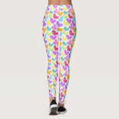 Schattigee Kleurrijke Hart Pastel Valentijn Liefde Leggings (Achterkant)