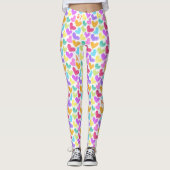 Schattigee Kleurrijke Hart Pastel Valentijn Liefde Leggings (Voorkant)