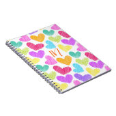 Schattigee Kleurrijke Hart Pastel Valentijn Liefde Notitieboek (Rechterzijde)