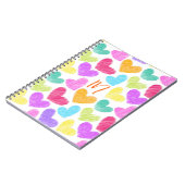 Schattigee Kleurrijke Hart Pastel Valentijn Liefde Notitieboek (Linkerzijde)