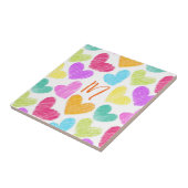 Schattigee Kleurrijke Hart Pastel Valentijn Liefde Tegeltje (Zijkant)