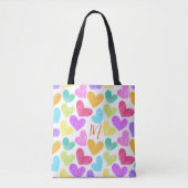 Schattigee Kleurrijke Hart Pastel Valentijn Liefde Tote Bag (Voorkant)