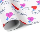 Schattigee kleurrijke harten, gepersonaliseerde ve cadeaupapier (Rol Hoek)