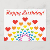 Schattigee kleurrijke harten - Happy Birthday Briefkaart (Voorkant)