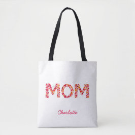 Schattigee kleurrijke harten sentimentele Moederda Tote Bag