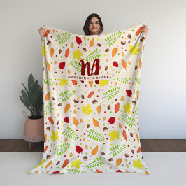 Schattigee kleurrijke herfst laat aangepaste naam  fleece deken