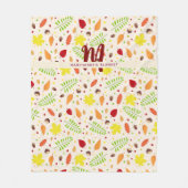 Schattigee kleurrijke herfst laat aangepaste naam  fleece deken (Voorkant)