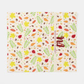 Schattigee kleurrijke herfst laat aangepaste naam  fleece deken (Voorkant (Horizontaal))