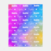 Schattigee kleurrijke herhalende naam gepersonalis fleece deken (Voorkant)