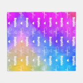 Schattigee kleurrijke herhalende naam gepersonalis fleece deken (Voorkant (Horizontaal))