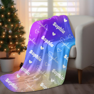 Schattigee kleurrijke herhalende naam gepersonalis fleece deken