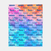 Schattigee kleurrijke herhalende naam gepersonalis fleece deken (Voorkant)