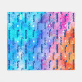 Schattigee kleurrijke herhalende naam gepersonalis fleece deken (Voorkant (Horizontaal))