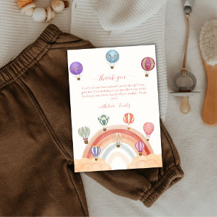 Schattigee Kleurrijke Hete Luchtballon Regenboog B Bedankkaart