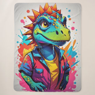 Schattigee Kleurrijke Hipster Dragon Sherpa Deken