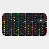 Schattigee kleurrijke hipsterbril zwart patroon Case-Mate iPhone case (Achterkant (horizontaal))