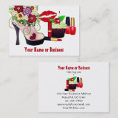 Schattigee Kleurrijke Hoge Hak Cupcake Make-up Nai Visitekaartje (Voorkant / Achterkant)