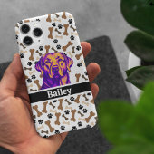 Schattigee Kleurrijke Hond en behandelt Gepersonal Case-Mate iPhone Case