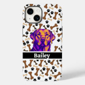 Schattigee Kleurrijke Hond en behandelt Gepersonal Case-Mate iPhone Case (Achterkant)