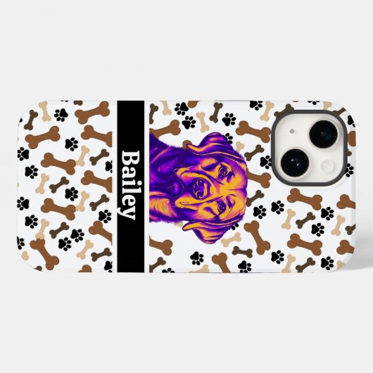 Schattigee Kleurrijke Hond en behandelt Gepersonal Case-Mate iPhone Case (Achterkant (horizontaal))