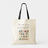 Schattigee kleurrijke huizen dit meisje verkoopt o tote bag (Achterkant)