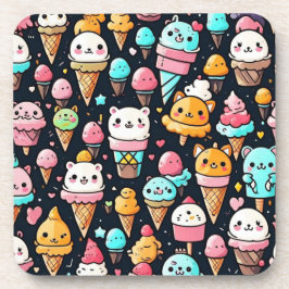 Schattigee kleurrijke ijskegels bier onderzetter