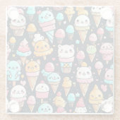 Schattigee kleurrijke ijskegels glazen onderzetter (Achterkant)