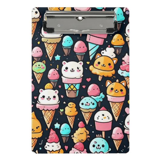 Schattigee kleurrijke ijskegels mini klembord (Voorkant)