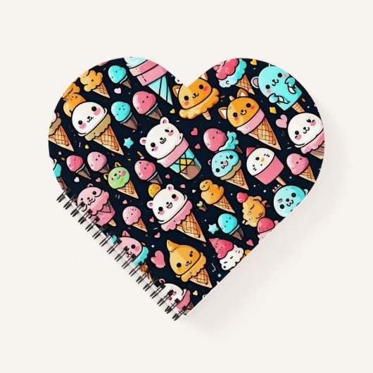 Schattigee kleurrijke ijskegels notitieboek (Voorkant)