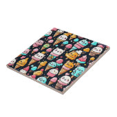 Schattigee kleurrijke ijskegels tegeltje (Zijkant)