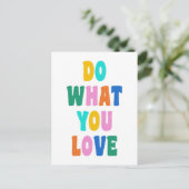 Schattigee kleurrijke Inspirerend quote vet typogr Briefkaart (Staand voorkant)