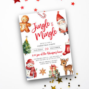 Schattigee Kleurrijke Jingle & Mingle Kinder Kerst Kaart