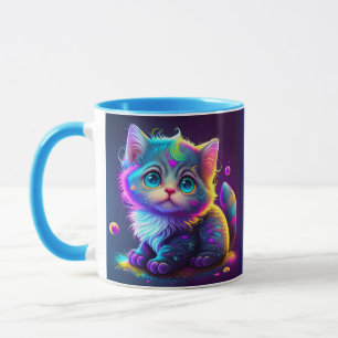 Schattigee Kleurrijke Kat Digitale Kunstwerk-79827 Mok