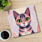 Schattigee Kleurrijke Kat, Leuk Chic, Custom Notitieboek