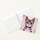 Schattigee Kleurrijke Kat, Leuk Chic, Custom Notitieboek (Binnen)