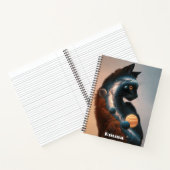 Schattigee Kleurrijke Kat, Leuk Dier, Buitenruimte Notitieboek (Binnen)