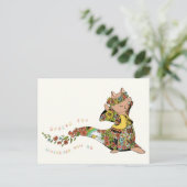 Schattigee Kleurrijke Kat Verspreid Joy Quote Bloe Briefkaart (Staand voorkant)