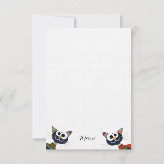 Schattigee kleurrijke katten bedankkaartje bedankkaart (Achterkant)