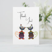 Schattigee kleurrijke katten bedankkaartje bedankkaart (Staand voorkant)