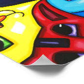 Schattigee Kleurrijke Katten grillige Kunst Origin Poster (Hoek)