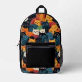 Schattigee Kleurrijke katten patroon aangepaste na Bedrukte Rugzak (Voorkant)