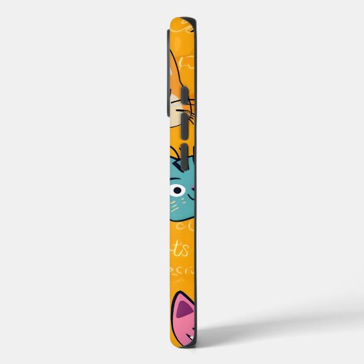Schattigee & kleurrijke katten Patroon iPhone Case (Achterkant / Links)